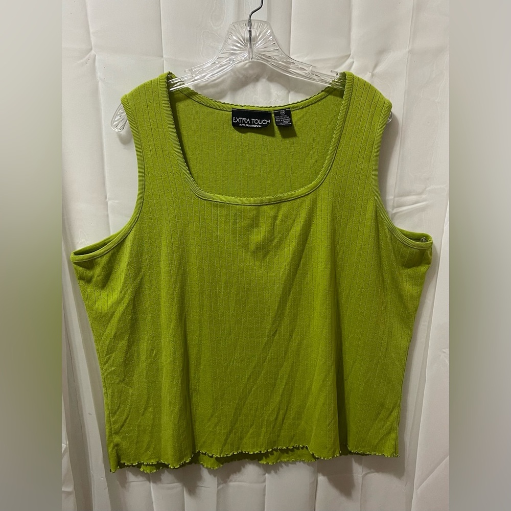 Extra touch green tank top 4X